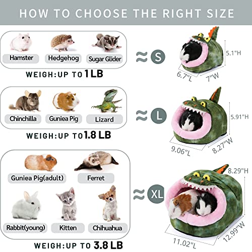 Hedgehog Rat Bed Guinea Pig House Hamster Supplies Chinchilla Cage Ferret Rat Gerbil(S,Crocodile) - color: 3-Crocodile, size: S