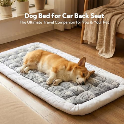 Dog Bed for Car Back Seat Soft Plush Backseat Pet Bed Mat Non-Slip Travel Pet Mat, Fuzzy Plaid Dog Seat Cover, Fit for Backseat Extenders and Trucks SUVs (Star, 54" x 24.8") - color: Star