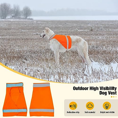 2 Pieces Orange Reflective Hunting Dog Vest, High Visibility Bright Dogs Safety Vest, Soft Adjustable Reflective Jacket for Outdoor Walking Hunting, Keep Dog in Sight and Safe (Blaze Orange) - size: M