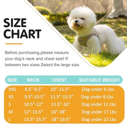Dog Harness and Leash Set - No Pull Soft Breathable Small Dog Harness, Adjustable Reflective Step in Vest for Puppy, Kitten, Cats - color: khaki, size: xxs