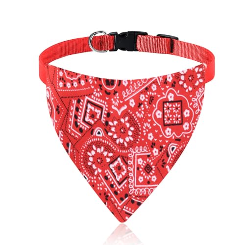 Adjustable Dog Bandana for Boy Girl Red Dog Handkerchief for Halloween Bandanas for Puppy Bandanas for Boys Girls Pet Neck Scarf for Cat Puppy Bandanas for Dogs Cats Collar - color: red