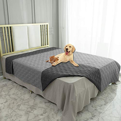 Ameritex Waterproof Dog Bed Cover Pet Blanket for Furniture Bed Couch Sofa Reversible - color: Grey+dark Grey, size: 30x53 Inch (Pack of 1)