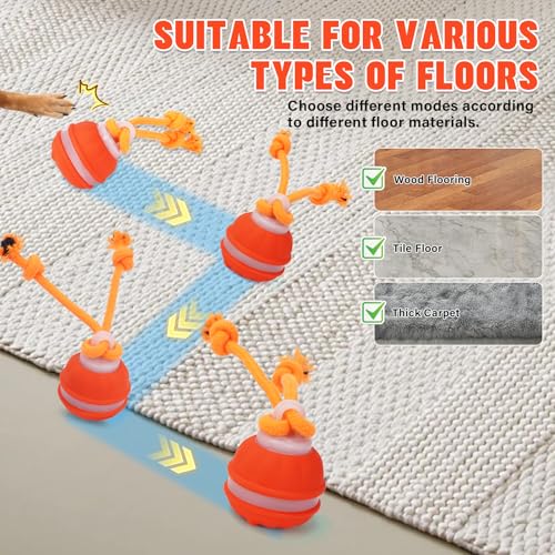 Interactive Dog Toys, Squeaky Dog Toy with Motion Activated, Active Rolling Ball, USB Rechargeable Dog Toys for Small Medium Large Dogs, Puppy Training Balls Boredom Relief