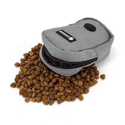 Small Treat Pouch Dog Treat Dispenser with Waste Bag Dispenser for Leash Walking, Portable, Poop Bag Holder, Hand Free, Gray - color: Gray