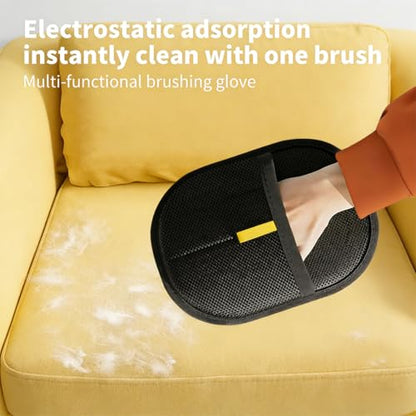 Pet Hair Remover Glove, Double Sided Magic Brush for Cats & Dogs. Reusable Grooming Glove for Pet Shedding & Cleaning Furniture, Couch, Carpet. (1 Set)