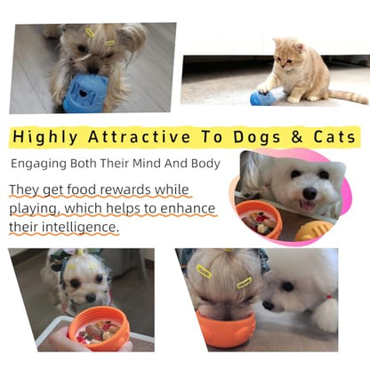 Cat Cognitive Treat Dispensing Dog Enrichment Toy Snuffle Ball,Multi-Functional Puzzle Design,Snuffle Mat & Interactive for Pet Mental Stimulation,Smart (Orange) - color: Orange