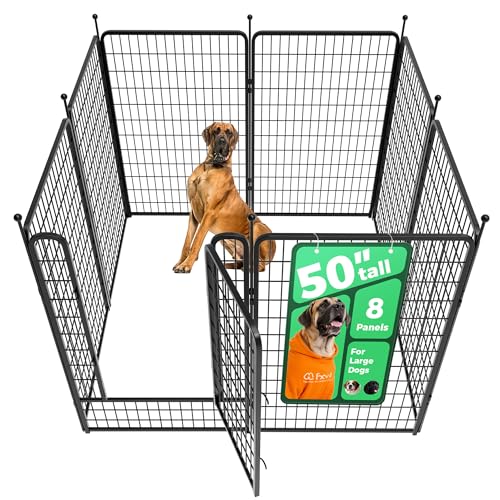 FXW Rollick Unleashed Dog Playpen for Indoor, Yard, RV Camping, 50 inch 8 Panels for Large Dogs, Black│Patented - color: Black, size: 50"h