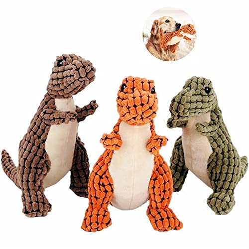2024 New Indestructible Robust Dino, Plush Dog Toy, Indestructible Squeaky Toys for Dogs, Durable Dog Toys for Aggressive Chewers, Chew Toys for Dogs, Interactive Dog Toys for Boredom (D-3PCS) - color: D-3PCS