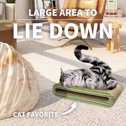 PAWISE Cat Scratcher Cardboard - Reversible Scratching Pad & Lounge Bed for Indoor Cats, Durable Corrugated Furniture Protector - size: 17.7X8