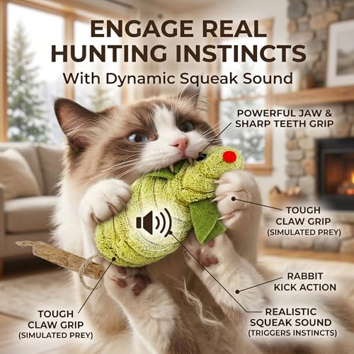 3Pcs Cat Toys Squeak Mice Catnip Toys for Indoor Cat Dental Chirping Mouse Plush Kitten Stuffed Toy Cleaning Teeth Matatabi Bite Interactive Cat Gifts Kitty Toy - size: 3Chirping-Mice