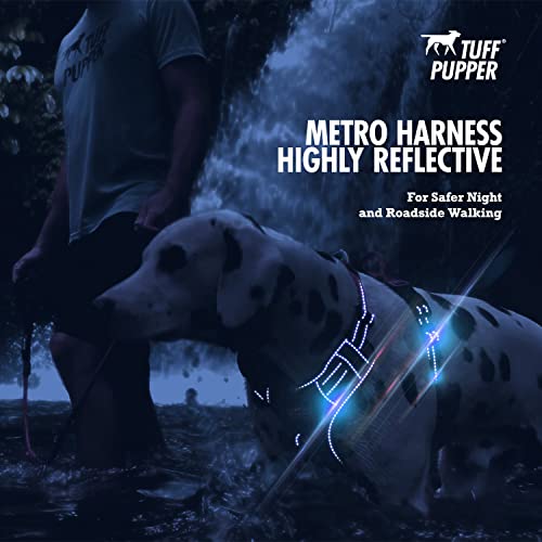 Tuff Pupper No Pull Easy Walk Dog Harness | Heavy Duty Pet Vest | Front & Back Leash Clips | Strong Safety Handle | Reflective Anti Pull Vest | Comfortable Padded Escape Proof Harness (Large, Black) - color: Epic Black, size: Large (Neck: 18-26" , Chest: