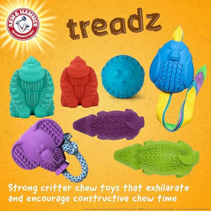 Arm and Hammer for Pets Super Treadz Large Rooster Dental Chew Toy for Dogs - Reduces Plaque and Tartar Without Brushing, Baking Soda Infused, Dishwasher Safe, Dogs Up to 35 Lbs - 2 Pack - size: Large (Pack of 2), style: Rooster