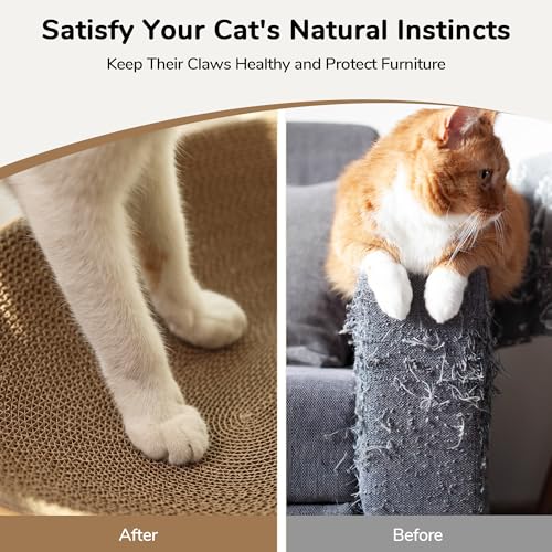 FUKUMARU Cardboard Cat Scratcher Bed, 2-in-1 Oval Cat Scratch Pad, Cats Scratching Board Lounge Bed Indoor, Durable Modern Kitty Scratcher Bowl, Cats Scratch Furniture Protector, Polka Dot - color: Polka Dot