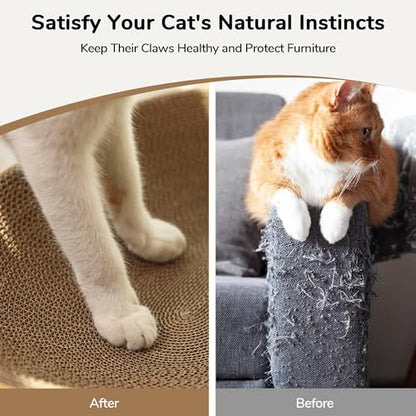 FUKUMARU Cardboard Cat Scratcher Bed, 2-in-1 Oval Cat Scratch Pad, Cats Scratching Board Lounge Bed Indoor, Durable Modern Kitty Scratcher Bowl, Cats Scratch Furniture Protector, Polka Dot - color: Polka Dot