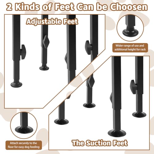 Elevated Dog Bowls, Adjustable 4 Heights Dog Bowl Stand Holders, Width 6-10” Raised Water Feeder for Puppy, Medium,Large(4 Feet, Stand Only) - color: 4feet