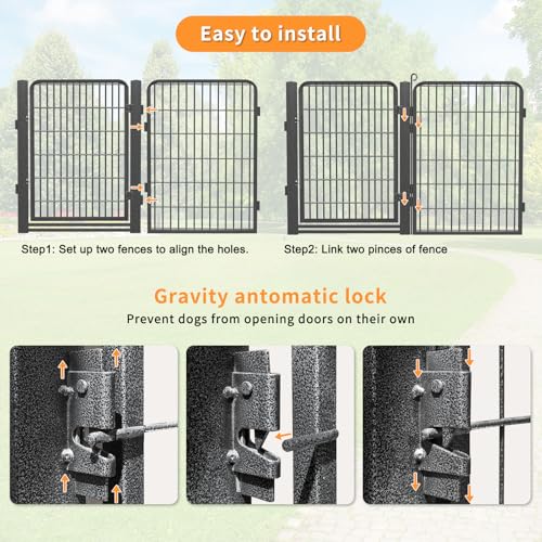 Low Threshold Dog Playpens Fence Indoor, 40 inch 42 Panels Heavy Duty Metal Outdoor Pet Playpen for Large/Medium/Small Dogs, Tall Dog Play Exercise Pens Outside - color: 42 Panels-40 Inch