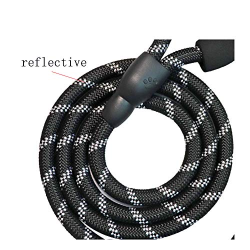 5 FT Reflective Dog Leash with Comfortable Padded Handle and Rotative Strong Metal Clasp and Flash Collar-Blue - color: Blue