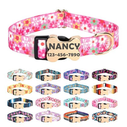 Custom Dog Collar with Engraved Name & Phone Number, Personalized Anti-Lost Pet Collar, Adjustable Durable Soft Collar for X-Small Small Medium Large X-Large Dogs, Outdoor Walking Training Daily Wear - color: New bone buckle