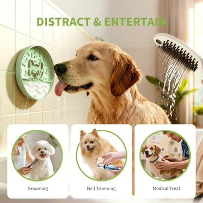 Slow Feeder Dog Bowl for Small Medium Dogs & Cats, 7.5 Inch Non Slip Slow Bowl with 37 Suction Cups, Anti-Choking Food Grade Silicone Slow Eating Bowl - color: Grey Green