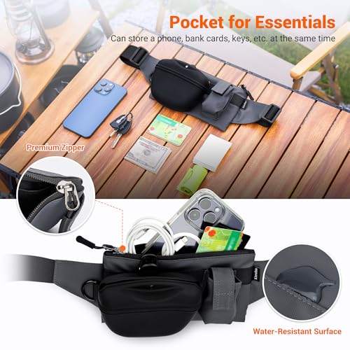 2 In 1 Dog Treat Pouch for Training, Upgrade Treat Pouch for leash with Removable Clip on Silicone Treat Bag & Built-in Poop Bag Dispenser,Waist Belt Fanny Pack for Pet Puppy Training Walking Hiking
