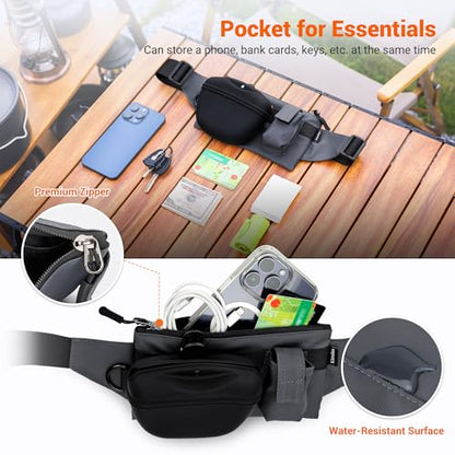 2 In 1 Dog Treat Pouch for Training, Upgrade Treat Pouch for leash with Removable Clip on Silicone Treat Bag & Built-in Poop Bag Dispenser,Waist Belt Fanny Pack for Pet Puppy Training Walking Hiking