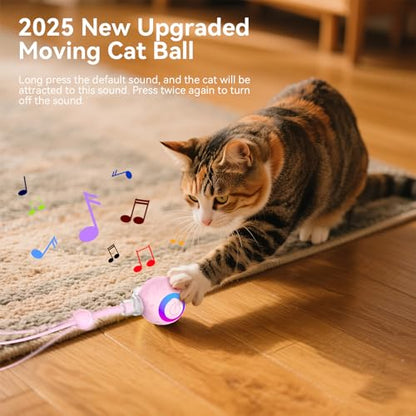 Smart Interactive Cat Dog Toys, Automatic Pet Toys for Bored Indoor Cats and Dogs, Motion Activated, USB Rechargeable, Christmas Pet Birthday Gifts (Pink) - color: Pink