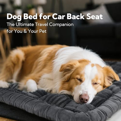 Backseat Pet Bed Mat,Dog Bed for Car,Fuzzy Dog Seat Cover for Car Back Seat, Non-Slip Travel Pet Mat, Fit for Backseat Extenders and Seat Covers(Gray) - color: Gray