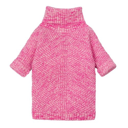 Fitwarm Knitted Turtleneck Dog Sweater, Cozy Dog Winter Clothes for Small Dogs Girl, Holiday Pet Outfit, Heather Pink, XS - color: Heather Pink, size: X-Small