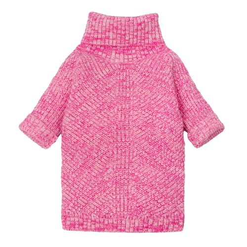 Fitwarm Knitted Turtleneck Dog Sweater, Cozy Dog Winter Clothes for Small Dogs Girl, Holiday Pet Outfit, Heather Pink, XS - color: Heather Pink, size: X-Small