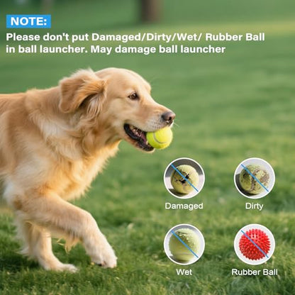 FAHKNS Automatic Dog Ball Launcher for Small Dogs, Indoor/Outdoor Interactive Dog Toy,USB Rechargeable Ball Thrower,10-30 Ft,Includes 15 Mini Tennis Balls,Green - size: 10-30FT for Small Dogs