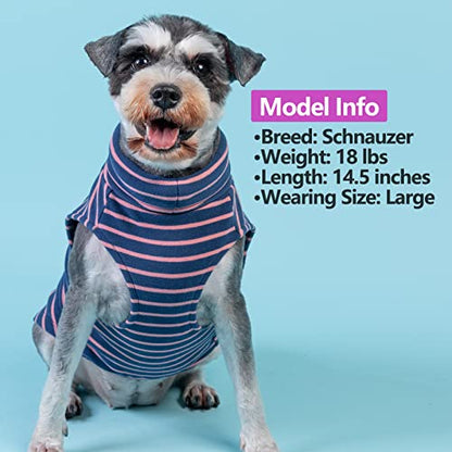 KYEESE 2Pack Dog Sweater Pullover Dog Sweaters for Small Dogs Girl Soft Dogs Clothes Stretchy Pet Sweatshirt Warm Pets Clothes Small Pets Sweaters Turtleneck Pet Coats - color: 1# Stripe+Purple, size: Large (12-18lbs)