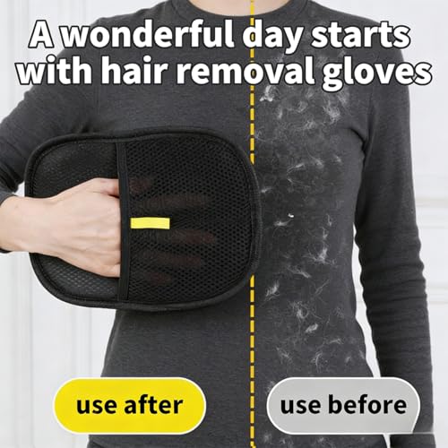 Pet Hair Remover Glove, Double Sided Magic Brush for Cats & Dogs. Reusable Grooming Glove for Pet Shedding & Cleaning Furniture, Couch, Carpet. (1 Set)