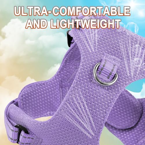 BARKBAY Dog Harness, Reflective Adjustable Puppy No Pull Harness, Breathable Soft for Small and Medium Dogs, Violet Purple, XXS - color: Violet Purple, size: XX-Small