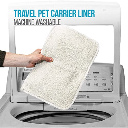 Sherpa Replacement Liners for Travel Pet Carriers - Soft Absorbent Cat & Dog Kennel Pad with Waterproof Backing, Machine Washable Crate Pads, 19x12.25in - 2 Pack, White, Large - size: Large