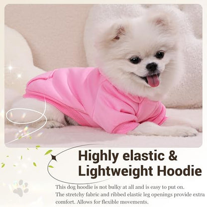 Pet Hoodie Dog Sweater for Small Dogs Girl Boy, Winter Puppy Sweatshirts with Pockets Hood, Warm Fleece Lined Dog Clothes Chihuahua Coat Clothing Puppy Cat Custume, XL - color: Rose+Pink, size: X-Large