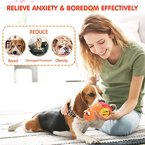 lilfrd Dog Enrichment Toys - Dog Puzzles Squeaky Treat Dispensing Crinkle Plush Snuffle Toys - Treat Toy for Small Medium Large Breed Puppy, Snail - style: Snail