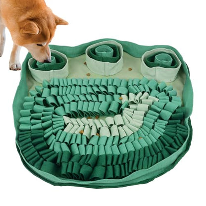 Green Snuffle Mat Pet Dog Feeding Mat, Interactive Sniff Mat, Slow Feeder Dog Treat Mat, Dog Puzzle Toys for Training and Stress Relief, Encourages Natural Foraging Skills, Non-Slip, Portable, Durable