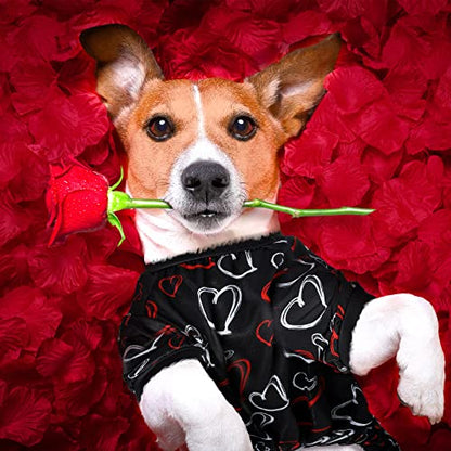 Weewooday 3 Piece Dog Pajamas Dog Bodysuit & Jumpsuit Set, Heart Pattern Puppy Clothes for Puppy & Cat(XL(fit 9.9-12.2lbs)) - size: XL(fit 9.9-12.2lbs)