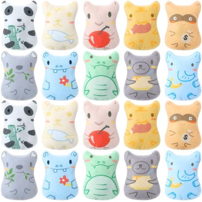 Gejoy 20 Pack Catnip Toys for Indoor Cat Plush Kitten Cat Chew Toys Catnip Kitten Entertaining Interactive Safe Teeth Cleaning Dolls(Charming) - style: Charming