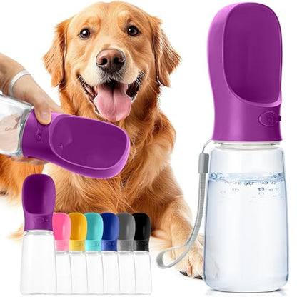 Mr. Pen- Portable Dog Water Bottle, 19 oz, Large, Leak Proof Puppy Water Dispenser with Drinking Feeder for Pets, Outdoor Walking, Hiking, Travel, Not Dishwasher Safe - color: Purple