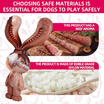 Indestructible Dog Toys for Aggressive Chewers, Tough and Durable Chew Toys for Large Medium Dogs, Interactive Dog Chew Toys to Keep Them Busy (E Rabbit+Crab) - color: E Rabbit+Crab