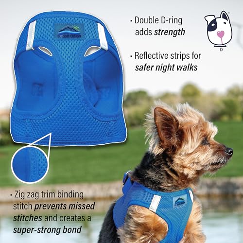 Doggie Design Dog Harness - No Choke Dog Harness, Dog Vest, Mesh Polyester, Pet Harness, Simple Step in and Go Design, Harness for Dog - Cobalt Blue, XXS - color: Cobalt Blue, size: XX-Small