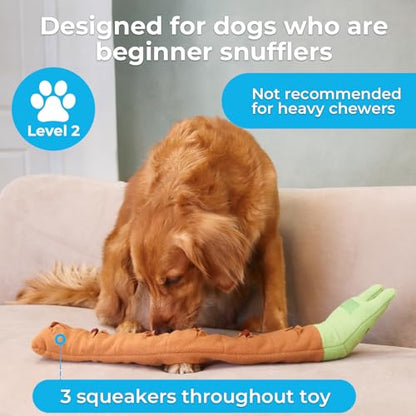 Dog Toys Plush with Squeaky & Treat Hiding Features - Mental Stimulation Enrichment Toy for Large Breed Dogs - Machine Washable Slow Feeder to Keep Dogs Busy，Snail Snuffle - color: Snail Snuffle-1