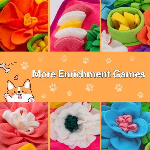 Snuffle Mat for Dogs, Sniff Mat Slow Feeding Mat for Small Pets Cats, Rabbits - Help Stress Relief and Training - Stimulate Your Pet's Foraging Skills! (Bright Pink) - color: Bright Pink