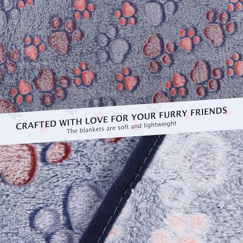 6 Pack Small Dog Blanket, Super Soft Warm Pet Cover Blankets, Paw Print Puppy Fleece Flannel Blanket for Small Medium Dogs and Cats MW003 - color: Blue Paw, size: 6 Pack of 41x29.9 Inches