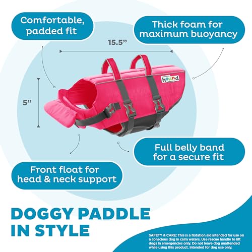 Outward Hound Granby Splash Pink Dog Life Jacket, Medium - color: Pink, size: Medium (Chest Girth: 21"-27")