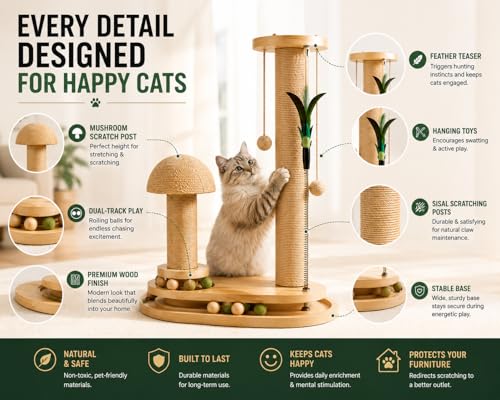 PurrTracks Dual-Track Cat Scratcher with Feather Toy