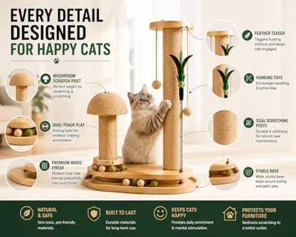 PurrTracks Dual-Track Cat Scratcher with Feather Toy