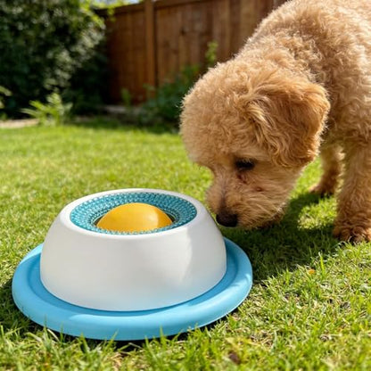 Dog Licking Bowl, Dog Lick Ball, Interactive Slow Feeder & Anxiety Relief Treat Dispenser with Non-Slip Base for Puppy Kitten Mental Stimulation.