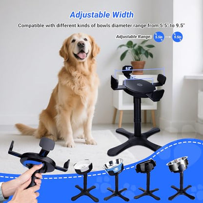 Dog Bowls,Elevated Adjustable Dog Bowl Stand with 3 Heights & Tilted Feeding Design, Raised Stand Compatible with Medium & Large Breeds(2 Pack) Black - size: B - Dog Bowls Stand 2 Pack